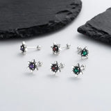 ZFSILVER Retro Purple Red Green Zircon Star Earring
