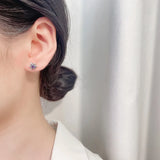 ZFSILVER Retro Purple Red Green Zircon Star Earring