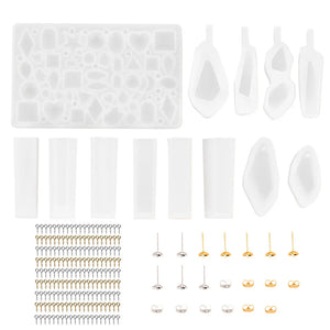 137pcs Crystal Glue Dropping Mold Set Jewelry Accessories Silicone Mold