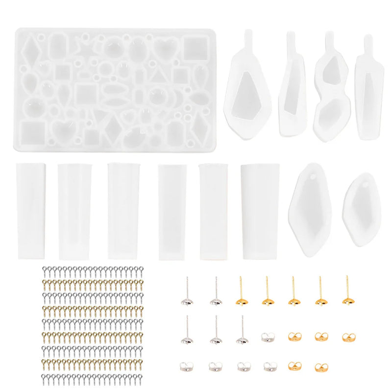 137pcs Crystal Glue Dropping Mold Set Jewelry Accessories Silicone Mold