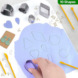 138 Pcs Polymer Clay Cutters Set,10 Shapes Earrings Cutters