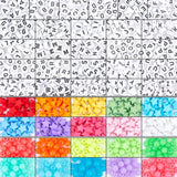 1380Pcs Acrylic Beads: Mixed Star Round Letters Loose Spacer Bead