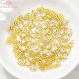 4PCS 8x24MM Hole 1MM 24K Brass Zircon Gourd Charms DIY Jewelry Making