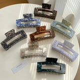 Large Hollow Hair Claw Clips Marble Print Crab Hair Clips