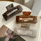 Large Hollow Hair Claw Clips Marble Print Crab Hair Clips