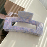 Large Hollow Hair Claw Clips Marble Print Crab Hair Clips