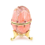 MC Pink LOVE Heart Faberge-Egg Hand Painted Jewelry Trinket Box
