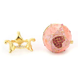 MC Pink LOVE Heart Faberge-Egg Hand Painted Jewelry Trinket Box