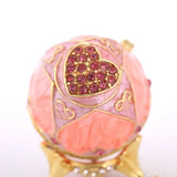 MC Pink LOVE Heart Faberge-Egg Hand Painted Jewelry Trinket Box