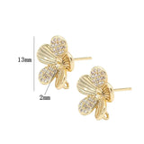 Zircon Flower Stud Earrings DIY Jewelry Making 14K Plated Brass Sterling Silver