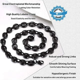 13MM Stainless Steel Coffee Bean Necklace Bracelet Set Men Women
