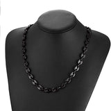 13MM Stainless Steel Coffee Bean Necklace Bracelet Set Men Women