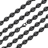 13MM Stainless Steel Coffee Bean Necklace Bracelet Set Men Women