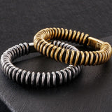 13MM Plated Stainless Steel & Leather Man Bracelet with Magnet Clasp