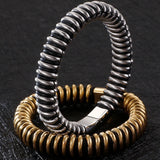13MM Plated Stainless Steel & Leather Man Bracelet with Magnet Clasp