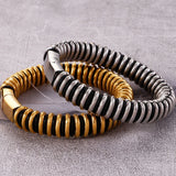 13MM Plated Stainless Steel & Leather Man Bracelet with Magnet Clasp