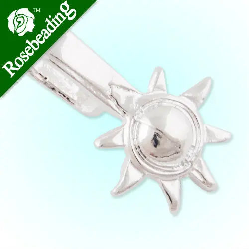 13MM Sun & Moon Silver Plated Glue-On Bails Charm/Pendant 100 pcs