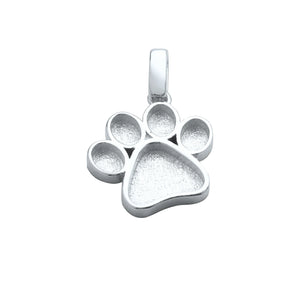 Dog Paw Breast Milk Resin Pendant in Sterling Silver