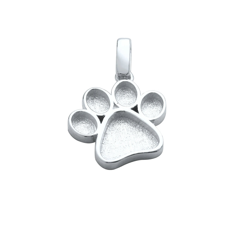 Dog Paw Breast Milk Resin Pendant in Sterling Silver