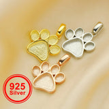 Dog Paw Breast Milk Resin Pendant in Sterling Silver