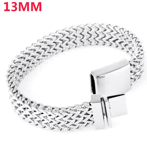 13MM Wide Stainless Steel Bracelet for Men, 21.5CM Length