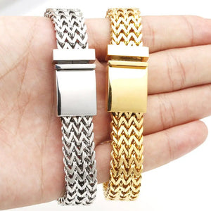 13MM Wide Stainless Steel Bracelet for Men, 21.5CM Length