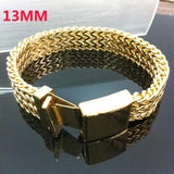 13MM Wide Stainless Steel Bracelet for Men, 21.5CM Length