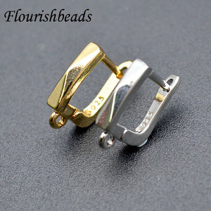 13X13mm High Nickel Plating Metal Faceted Earring Hooks Stud 30pcs/lot