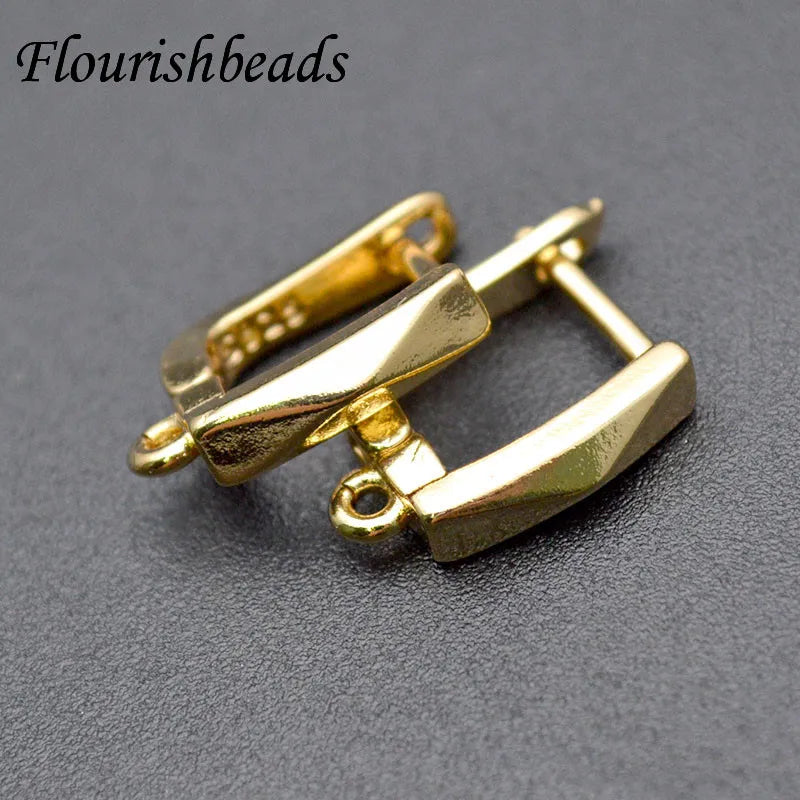 13X13mm High Nickel Plating Metal Faceted Earring Hooks Stud 30pcs/lot