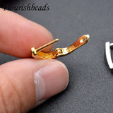 13X13mm High Nickel Plating Metal Faceted Earring Hooks Stud 30pcs/lot