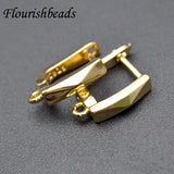 13X13mm High Nickel Plating Metal Faceted Earring Hooks Stud 30pcs/lot