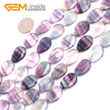 Oval Fluorite Beads 15 inch Strand for DIY Necklace