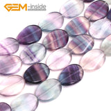Oval Fluorite Beads 15 inch Strand for DIY Necklace