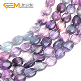 Oval Fluorite Beads 15 inch Strand for DIY Necklace