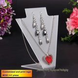 Acrylic Jewelry Set Display Earring Holder Pendant Stand Necklace Rack Showcase