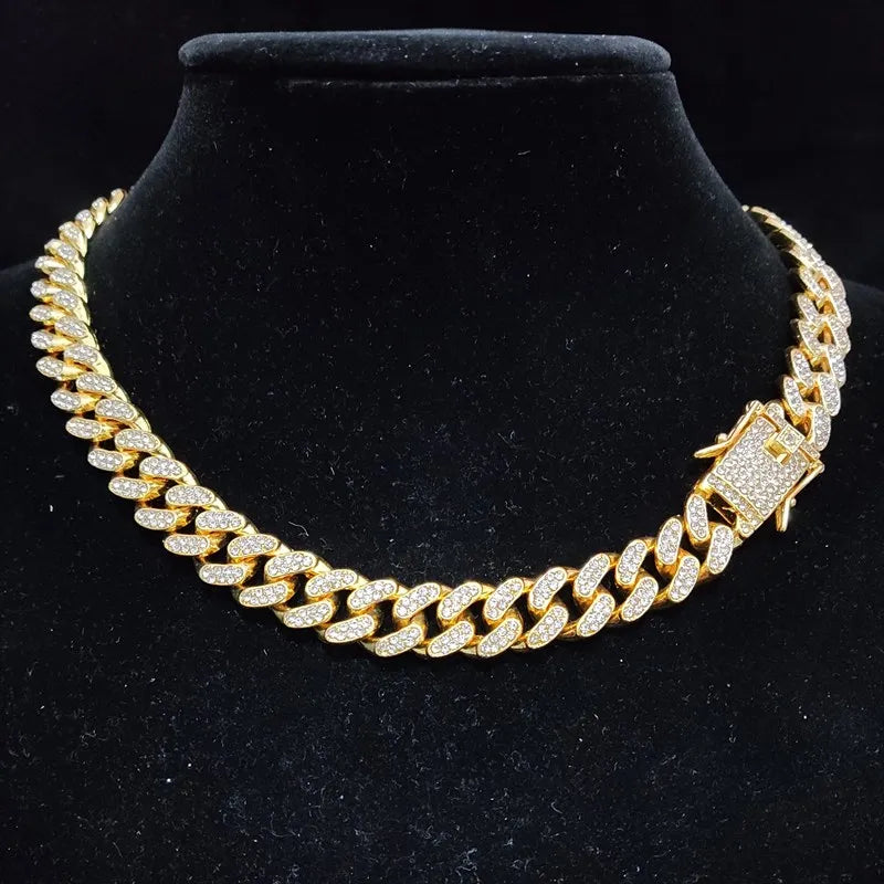 Hip Hop Iced Out Bling Big Chain Necklace Men Women Charm Jewelry