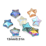 13mm 50Pcs Star Crystal Glass Beads AB Colour Plated for Jewelry Making