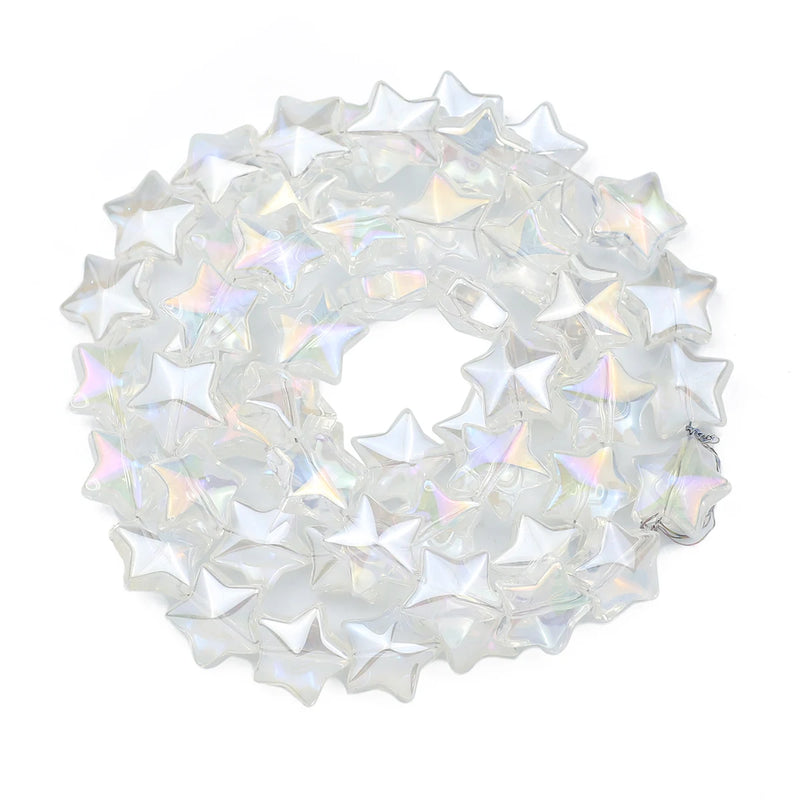 13mm 50Pcs Star Crystal Glass Beads AB Colour Plated for Jewelry Making