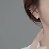 925 Sterling Silver Cross Oval Huggie Earrings