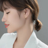 925 Sterling Silver Cross Oval Huggie Earrings