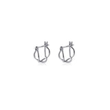 925 Sterling Silver Cross Oval Huggie Earrings