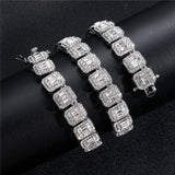 13mm Baguette Chain Rhinestone Link Choker Necklace