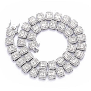 13mm Baguette Chain Rhinestone Link Choker Necklace