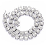 13mm Baguette Chain Rhinestone Link Choker Necklace