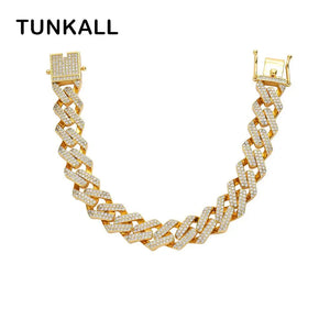 13mm CZ Brass Bracelet Micropave Prong Setting BB010