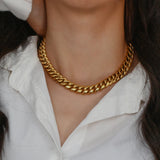 18k Plated Cuban Chain Necklace for Men Women - Hip Hop Thick Choker Jewelry