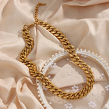 18k Plated Cuban Chain Necklace for Men Women - Hip Hop Thick Choker Jewelry
