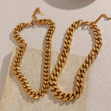 18k Plated Cuban Chain Necklace for Men Women - Hip Hop Thick Choker Jewelry