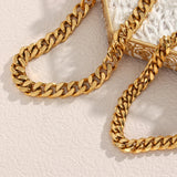 18k Plated Cuban Chain Necklace for Men Women - Hip Hop Thick Choker Jewelry
