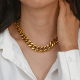 18k Plated Cuban Chain Necklace for Men Women - Hip Hop Thick Choker Jewelry